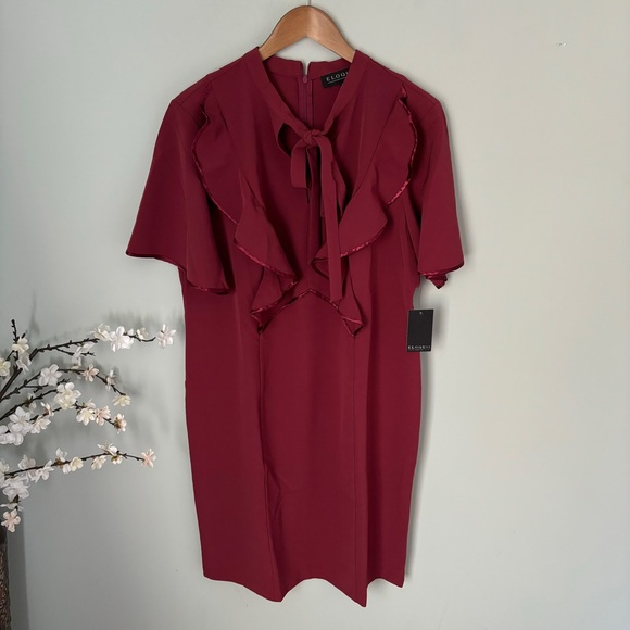 Eloquii Ruffle Front Keyhole Dress NWT Size 16 - Picture 2 of 5